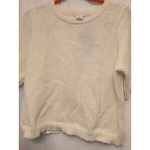 Melrose & Market Cream short sleeve sweater nwt L